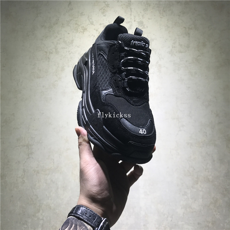 Balenciaga 2017 Fall Winter Triple-S Sneakers All Black